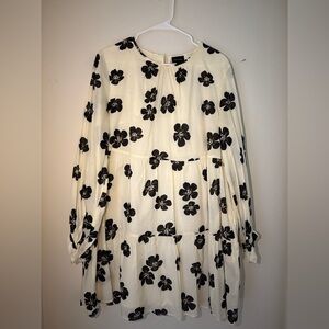 Who What Wear Ivory and Ebony Swing Dress